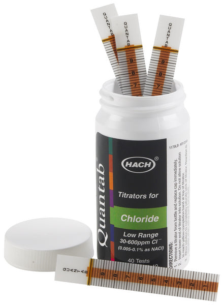 Hach Chloride QuanTab® Test Strips, 30-600 mg/L SKU: 2744940