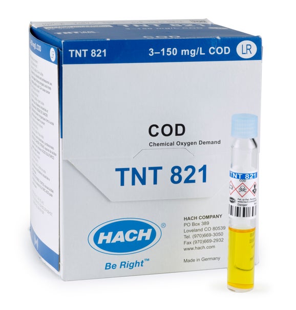 Hach Chemical Oxygen Demand (COD) TNTplus Vial Test, LR (3-150 mg/L COD), 25 Tests SKU: TNT821