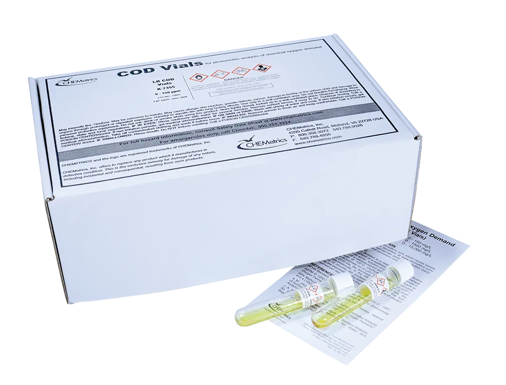 Chemetrics K-7355 COD Vials Kit Range: 0-150 ppm (LR)